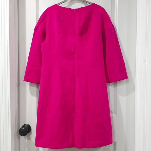 Trina Turk Kalene Vibrant Pink Shift Mini Dress, Side Pockets, Zipper Back, 10 - Picture 4 of 14